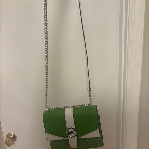Michael Kors Green and White Crossbody Bag - Picture 5 of 6